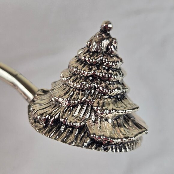 Silver Toned Metal Christmas Tree Candle Snuffer Gifts Holiday Winter Season - Picture 3 of 9